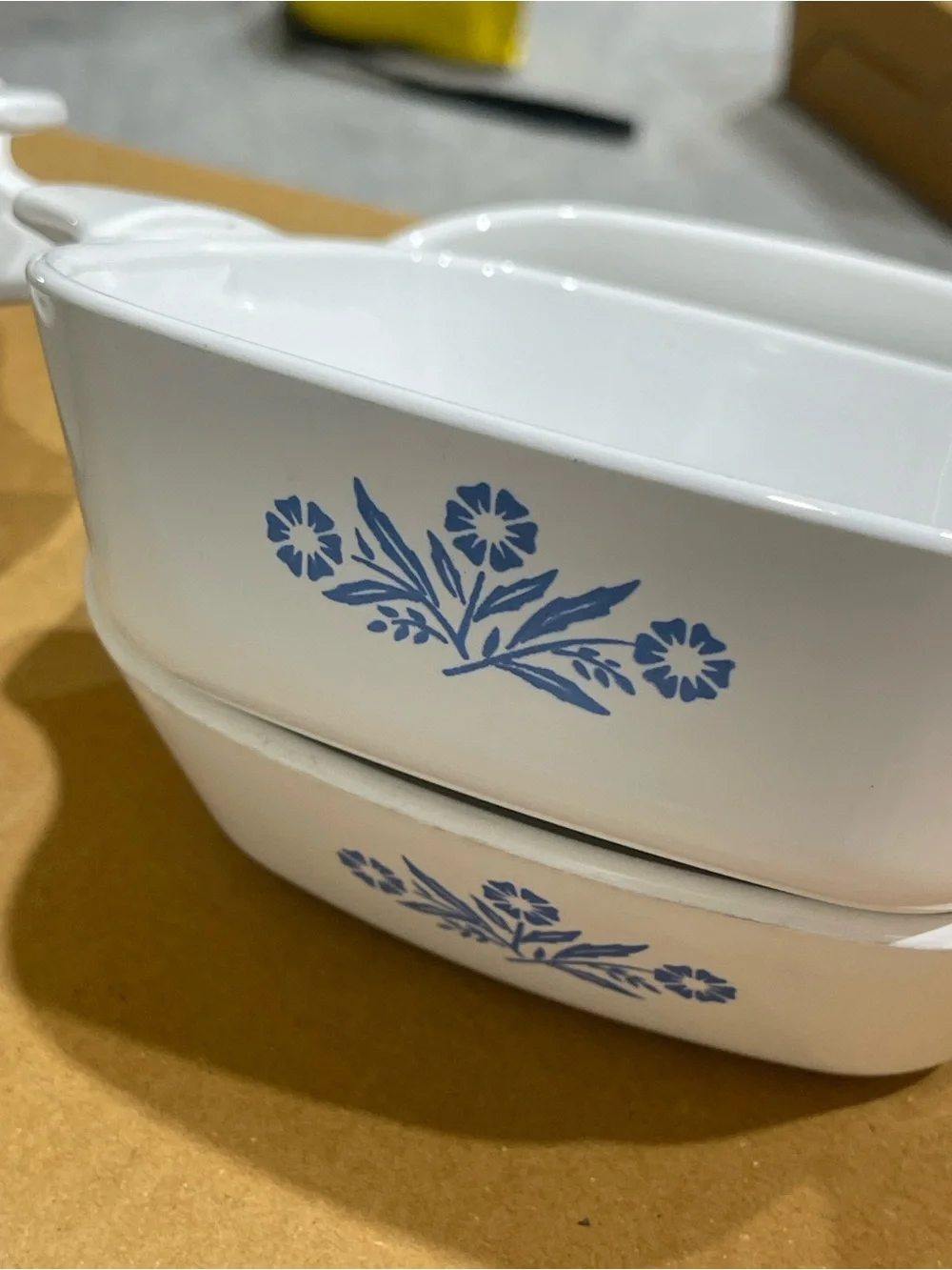 Corning Ware VTG Blue Cornflower Petite Pan P-41-B USA 12oz White Casserole (6)